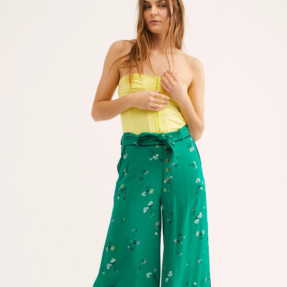 free people bennie floral wide leg pants